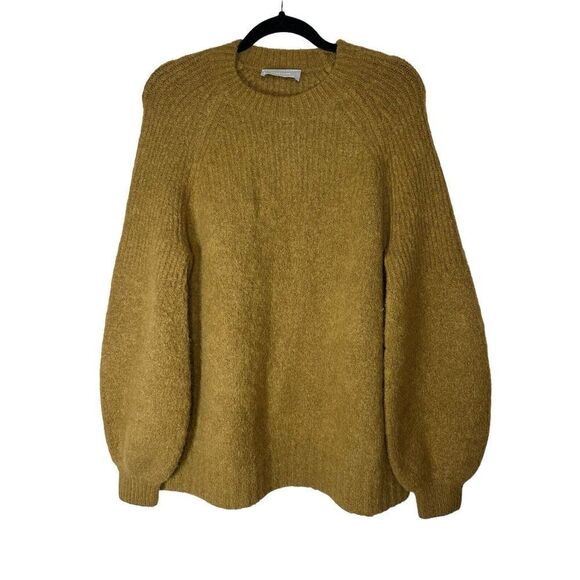 EVERLANE The Super Fuzz Alpaca Oversized Crew Neck Sweater Dijon Orange Brown S - Picture 8 of 14